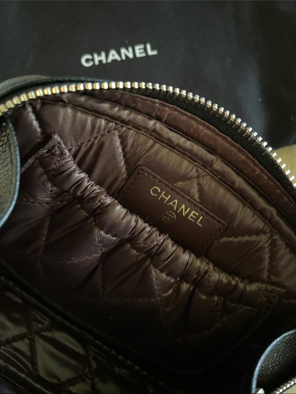 CHANEL Black Quilted Mini Vanity Bag with Gold CC Hardware - Picture 2 of 10